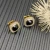 David Yurman 7mm Gold Square Black Diamond Stud Earrings