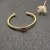 David Yurman Gold Tone 4mm Cable Square Purple Diamond Cuff Bracelet