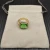 David Yurman Gold 14mm Square Green Pavé Diamond Ring