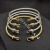 David Yurman Gold 3mm Pavé Hook-End Bangle Bracelet