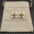 David Yurman 16.5mm Gold Pyramid Pearl Stud Earrings