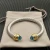 David Yurman 7mm Gold Blue Diamond Head Gemstone Bracelet, Fits Wrist Sizes 16–20cm