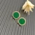 David Yurman 14mm Gold Malachite Diamond Circle Stud Earrings