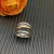 David Yurman 17.5mm Gold and Silver Five-Line Cross Pavé Diamond Ring