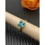 David Yurman Gold 8mm Four-Prong Blue Diamond Ring