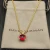 David Yurman Gold 11mm Four-Prong Red Diamond Necklace
