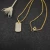 David Yurman Gold Pavé White Diamond Tag Necklace 3mm Chain