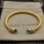 David Yurman Gold 5mm Five-Row Cable Bracelet with Blue Pavé