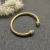 David Yurman 5mm Gold Angled Green Chalcedony Cuff Bracelet, Fits Wrist Size 16cm - 20cm
