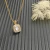 David Yurman Gold Square White Diamond Pendant Necklace, 1.5mm Chain, Length 45cm + 5cm