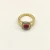 David Yurman Gold Square Red Diamond Ring