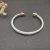 David Yurman 5mm Gold and Silver Cable Cuff Bracelet with Pavé-Set Round End Caps