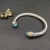 David Yurman 7mm Gold and Silver Double End Cap Blue Diamond Cable Bracelet