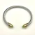 David Yurman 5mm Gold-End Light Green Rectangular Stone Cable Cuff Bracelet