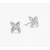 David Yurman Silver X Pavé Diamond Stud Earrings