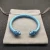 David Yurman 7mm Light Blue Colorful Enamel Cuff Bracelet, Fits Wrist Size 16cm - 20cm