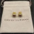 David Yurman 7mm Gold Square Purple Diamond Stud Earrings