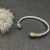 David Yurman 5mm Gold Cable Bracelet with Faceted Edge Design and Blue Diamonds