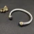 David Yurman 7mm Gold and Silver Double Diamond Station Purple Diamond Cuff Bracelet