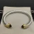 David Yurman 7mm Gold-Tone End Caps Sterling Silver Cable Cuff Bracelet Brown Diamonds