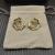 David Yurman Gold 27×8.5mm Serrated Stacked Earrings