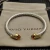 David Yurman 5mm Silver Cable Bracelet with Gold Station and Five-Row Pavé Champagne Diamond Accent