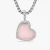 David Yurman Silver Heart Pink Opal Necklace, 2mm Chain, 45+5cm Adjustable Length