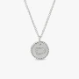 David Yurman Silver Diamond Letter D Round Pendant Necklace, Length 42cm + 3cm + 3cm