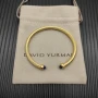 David Yurman 4mm Gold Deep Blue Sapphire Diamond Bangle Bracelet