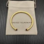 David Yurman 4mm Gold Red Diamond Bangle Bracelet