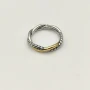 David Yurman Gold and Silver Cylindrical Interlocking Heart Ring