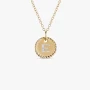 David Yurman Gold Diamond Initial E Disc Pendant Necklace