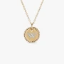 David Yurman Silver Diamond Letter W Round Pendant Necklace, Length 42cm + 3cm + 3cm