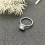 David Yurman Four-Prong Square White Agate Ring