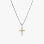 David Yurman Petite X Cross Diamond Necklace, 1.5mm Chain, 45+5cm Adjustable Length