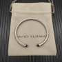 David Yurman 4mm Sterling Silver Red Diamond Bangle Bracelet