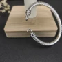 David Yurman 5mm Sterling Silver Hook-End Cable Cuff Bracelet