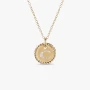 David Yurman Silver Diamond Letter C Round Pendant Necklace, Length 42cm + 3cm + 3cm