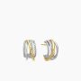 David Yurman 19.5mm Gold and Silver Shrimp Hoop Earrings