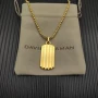 David Yurman Gold Streamlined Rectangular Tag Necklace