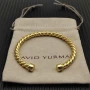 David Yurman 6mm Gold Round-End Cable Cuff Bracelet