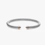 David Yurman 4mm Round-Head Gold and Silver Cuff Bracelet
